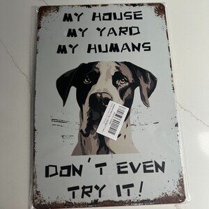 Aluminum dog sign